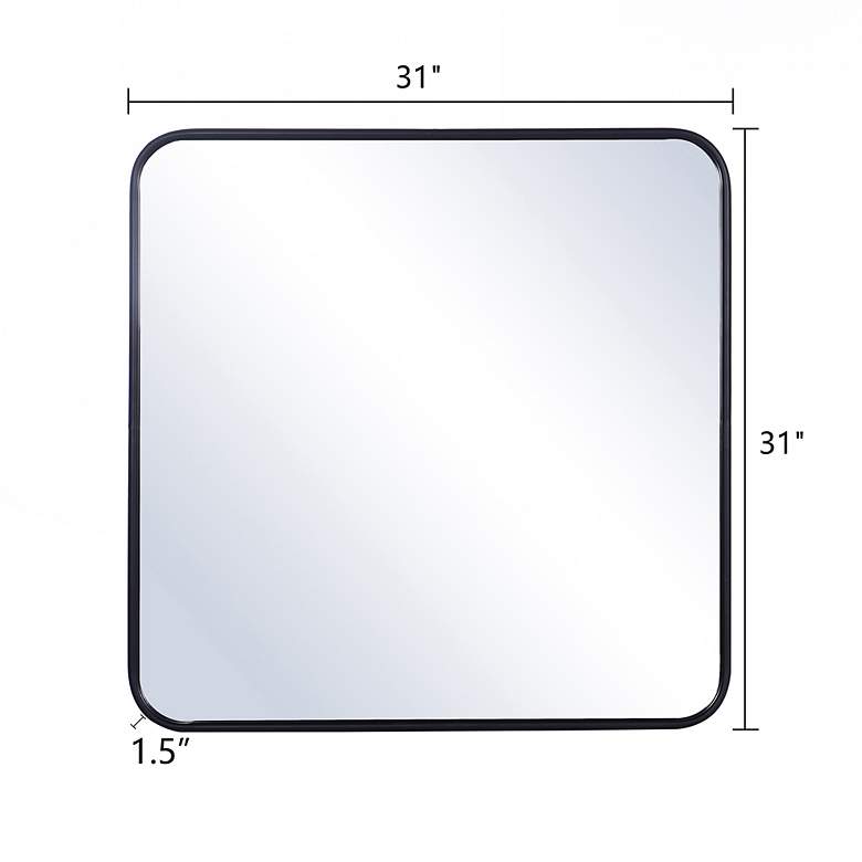 Image 7 Gemma Glossy Black 32" Square Wall Mirror more views