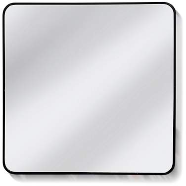 Gemma Glossy Black 32" Square Wall Mirror