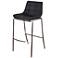 Gemma - Low Back Bar Stool with Stainless Steel Legs - Black Finish