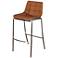 Gemma - Low Back Bar Stool with Stainless Steel Legs - Chocolate Finish