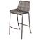 Gemma - Low Back Bar Stool with Stainless Steel Legs - Gray Finish