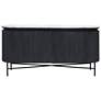 Gemma - Racetrack White and Charcoal Sideboard Cabinet with Granite Top