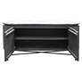 3_Gemma - Racetrack White and Charcoal Sideboard Cabinet with Granite Top more views
