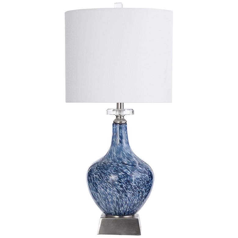 Image 2 Gemma Silsden 32 inch  Marbled Blue Art Glass Vase Table Lamp