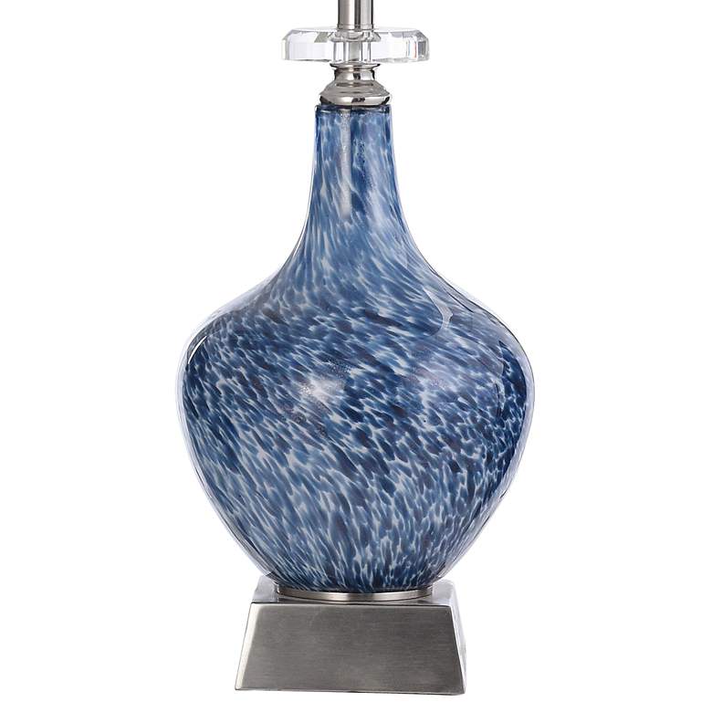 Image 5 Gemma Silsden 32 inch  Marbled Blue Art Glass Vase Table Lamp more views