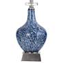 Gemma Silsden 32"  Marbled Blue Art Glass Vase Table Lamp