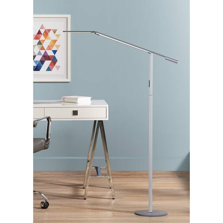 Image 1 Gen 3 Equo Daylight LED Silver Modern Floor Lamp with Touch Dimmer