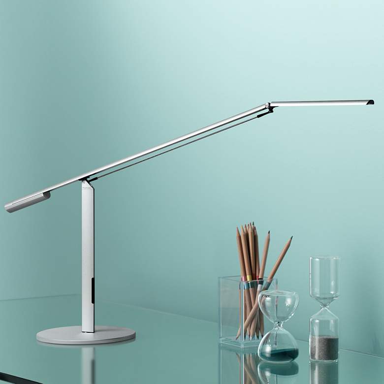 Image 1 Gen 3 Equo Silver Finish Daylight LED Modern Desk Lamp with Touch Dimmer