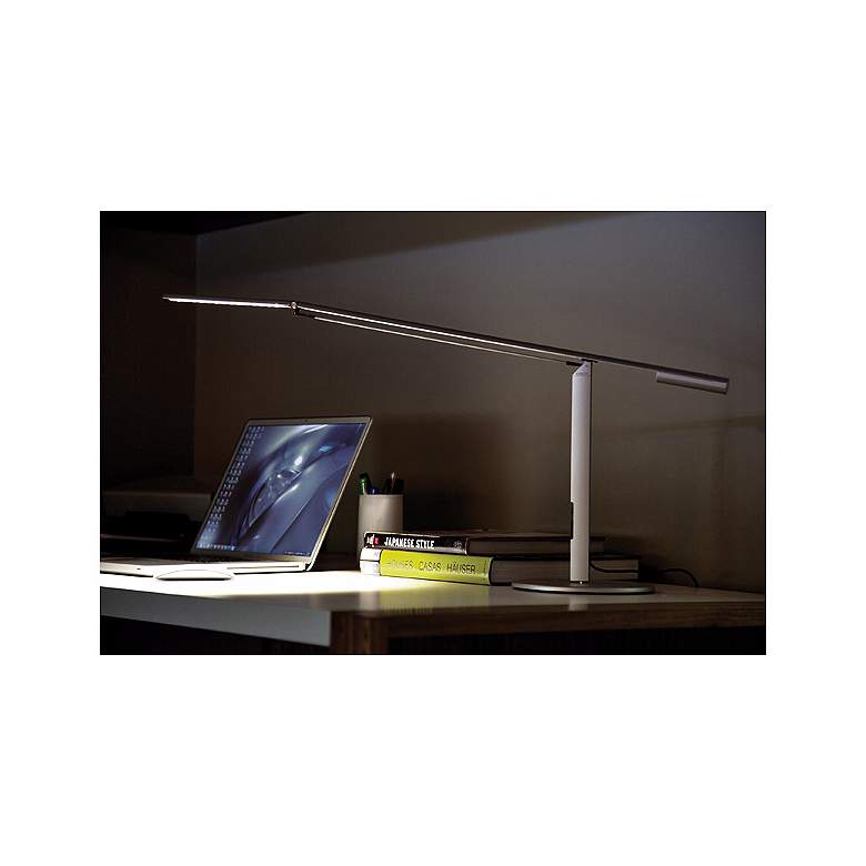 Gen 3 Equo Warm Light LED Silver Finish Modern Desk Lamp with Touch Dimmer more views
