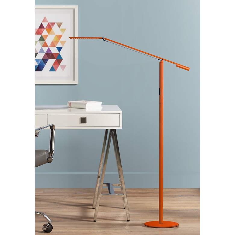 Gen 3 Orange Equo Warm LED Modern Floor Lamp with Touch Dimmer