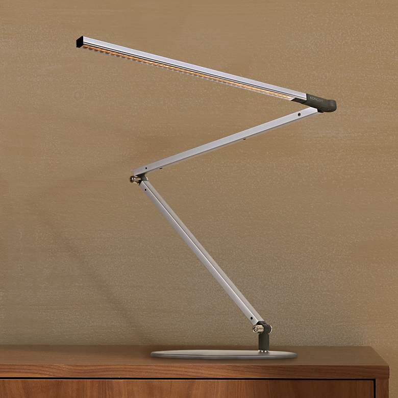 Gen 3 Z-Bar Daylight LED Silver Finish Modern Desk Lamp with Touch Dimmer