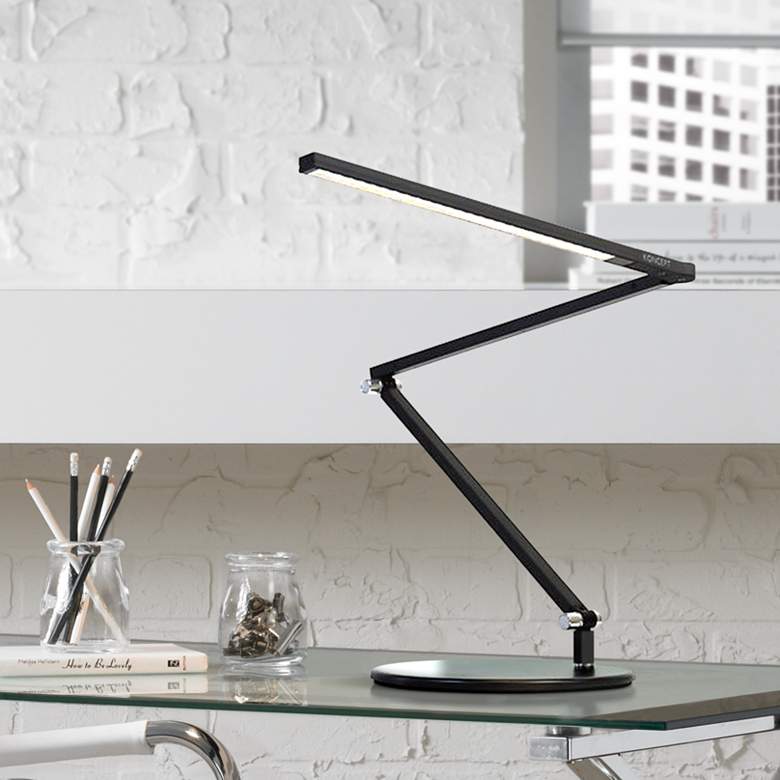 Image 1 Gen 3 Z-Bar Mini Warm LED Black Finish Modern Desk Lamp with Touch Dimmer