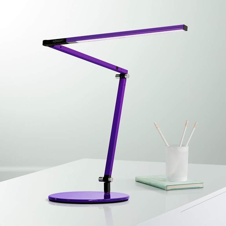 Gen 3 Z-Bar Mini Warm LED Purple Finish Modern Desk Lamp with Touch Dimmer