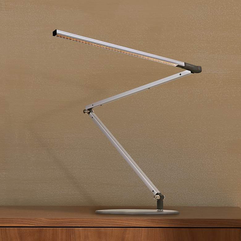 Image 1 Gen 3 Z-Bar Silver Finish Warm LED Modern Desk Lamp with Touch Dimmer