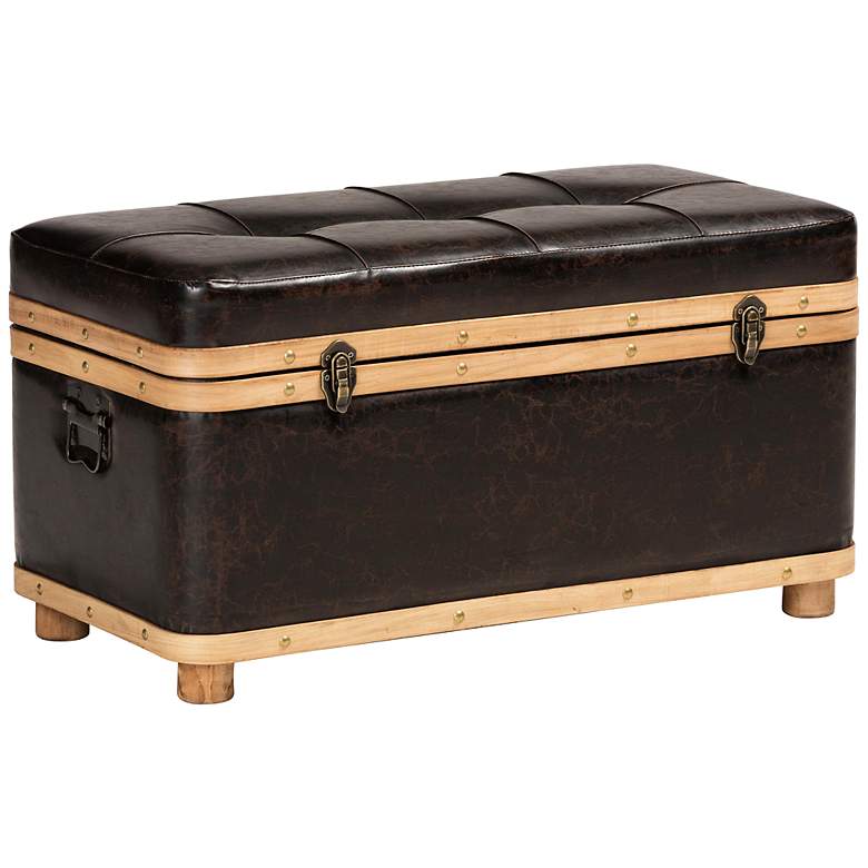 Image 2 Gendry 31 1/2" Wide Dark Brown Tufted Storage Ottoman