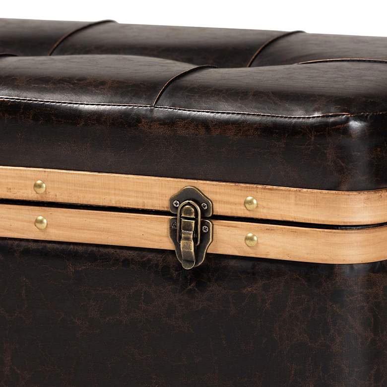 Image 3 Gendry 31 1/2 inch Wide Dark Brown Tufted Storage Ottoman more views