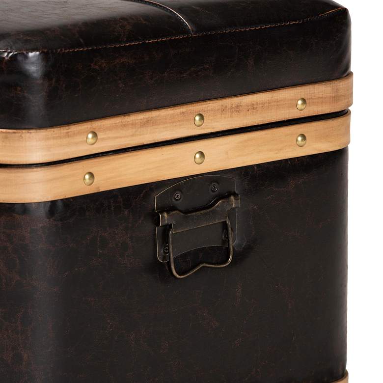 Image 4 Gendry 31 1/2" Wide Dark Brown Tufted Storage Ottoman more views