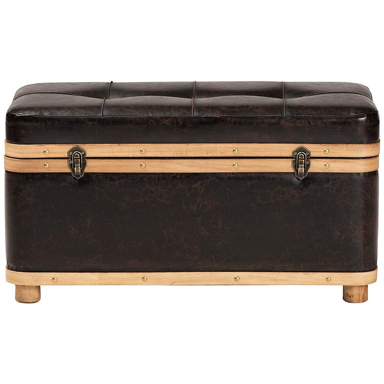 Image 7 Gendry 31 1/2" Wide Dark Brown Tufted Storage Ottoman more views