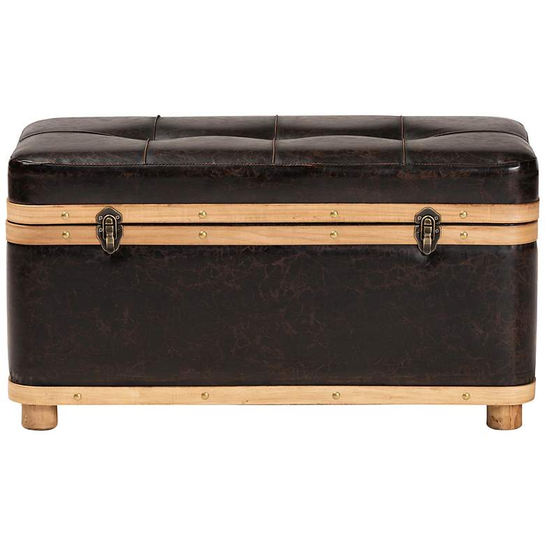 Image 7 Gendry 31 1/2 inch Wide Dark Brown Tufted Storage Ottoman more views