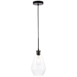 Gene 1 Lt Black And Clear Glass Pendant