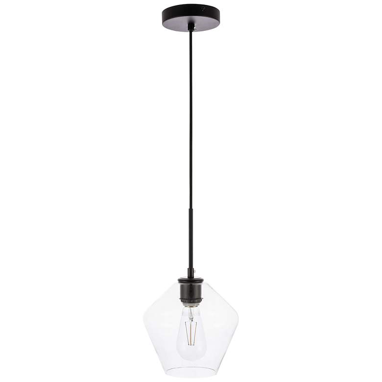Image 3 Gene 1 Lt Black And Clear Glass Pendant more views
