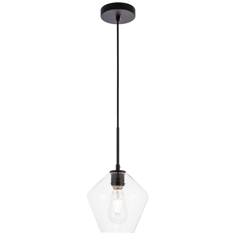 Image 4 Gene 1 Lt Black And Clear Glass Pendant more views