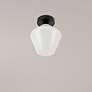1_Gene 1 Lt Black And Frosted White Glass Flush Mount