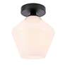 5_Gene 1 Lt Black And Frosted White Glass Flush Mount more views