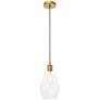 Gene 1 Lt Brass And Clear Glass Pendant