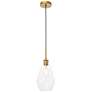 2_Gene 1 Lt Brass And Clear Glass Pendant