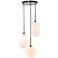 Gene 17 1/4" Wide Black Multi-Light Pendant with White Glass