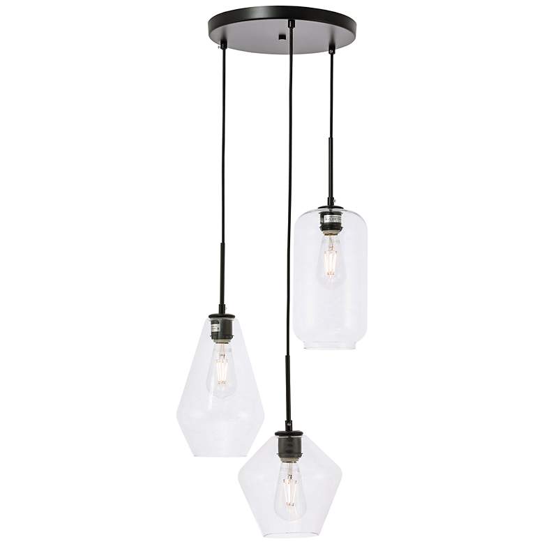 Image 2 Gene 17 1/4" Wide Black Multi-Light Pendant