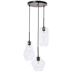 Gene 17 1/4" Wide Black Multi-Light Pendant