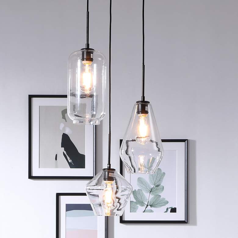 Image 1 Gene 17 1/4" Wide Black Multi-Light Pendant
