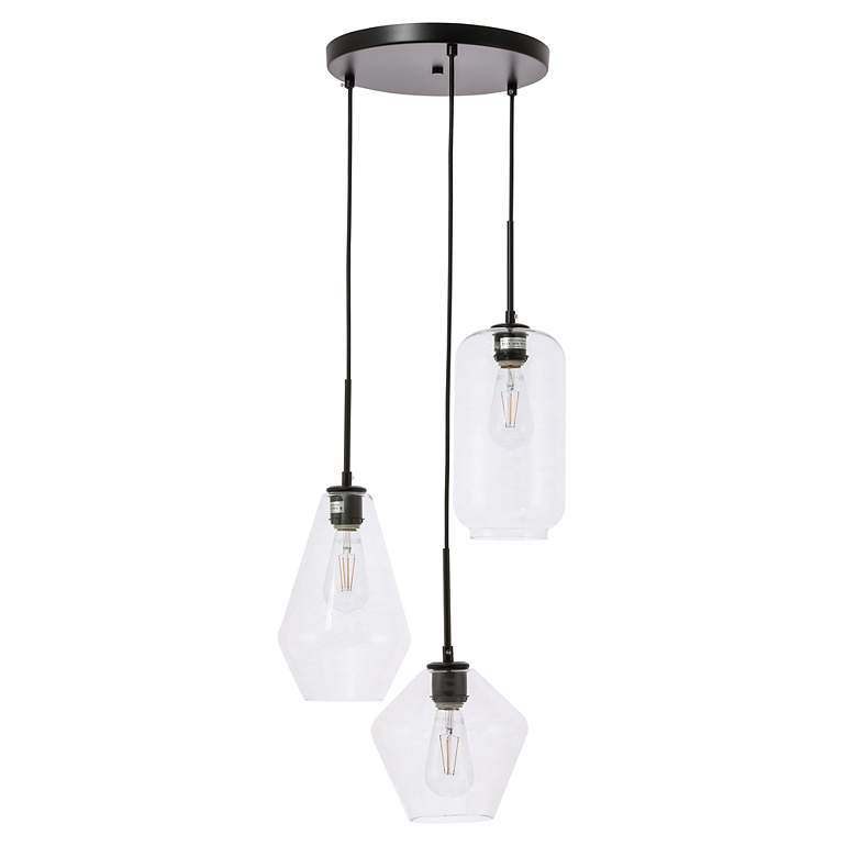 Image 4 Gene 17 1/4" Wide Black Multi-Light Pendant more views