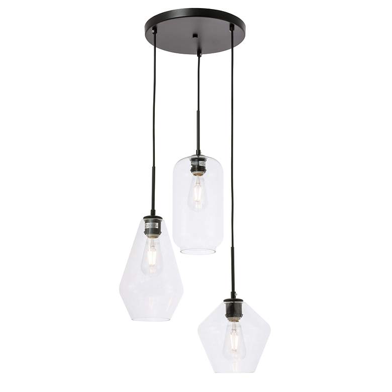 Image 5 Gene 17 1/4" Wide Black Multi-Light Pendant more views
