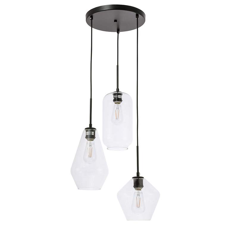 Image 6 Gene 17 1/4" Wide Black Multi-Light Pendant more views