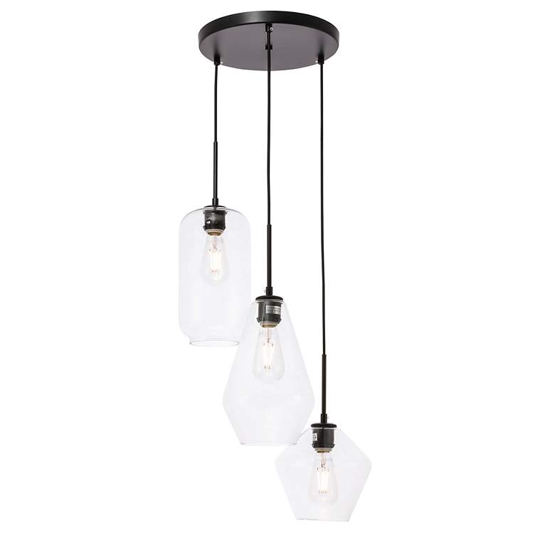 Image 7 Gene 17 1/4" Wide Black Multi-Light Pendant more views