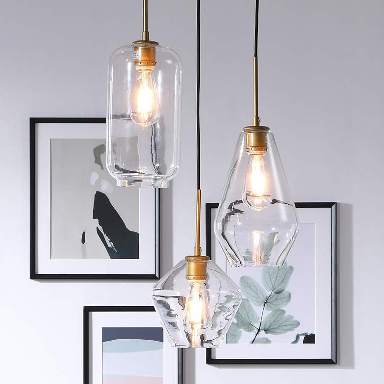 Image 2 Gene 17 1/4" Wide Brass Multi-Light Pendant
