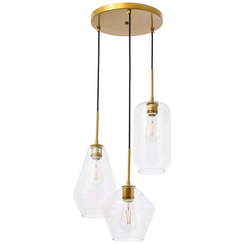 Image 7 Gene 17 1/4" Wide Brass Multi-Light Pendant more views