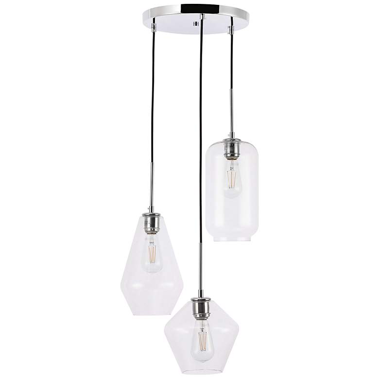 Image 3 Gene 17 1/4" Wide Chrome Multi-Light Pendant more views