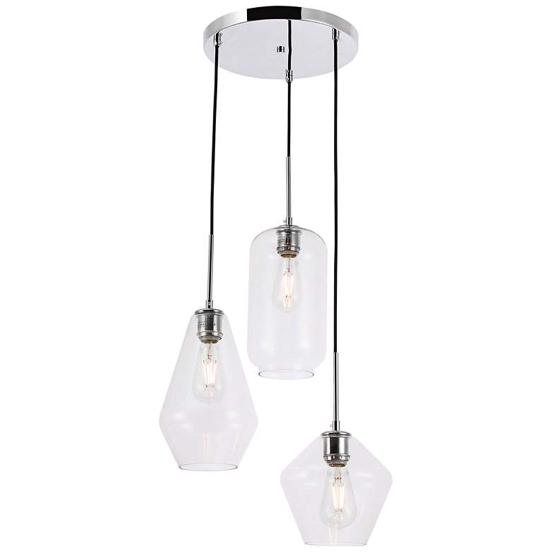 Image 4 Gene 17 1/4" Wide Chrome Multi-Light Pendant more views