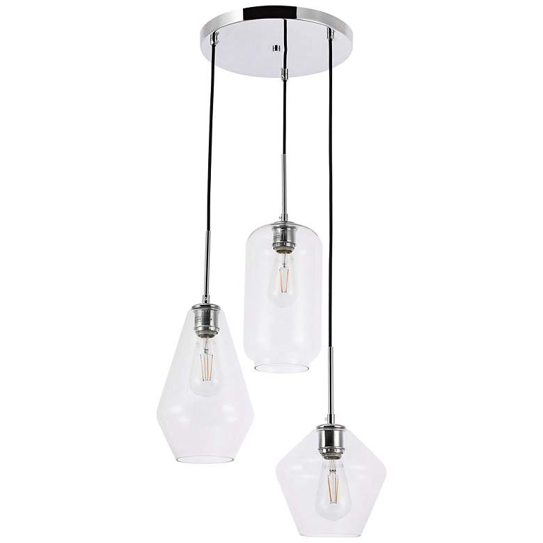Image 5 Gene 17 1/4" Wide Chrome Multi-Light Pendant more views