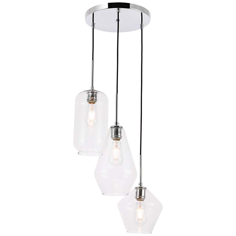 Image 6 Gene 17 1/4" Wide Chrome Multi-Light Pendant more views