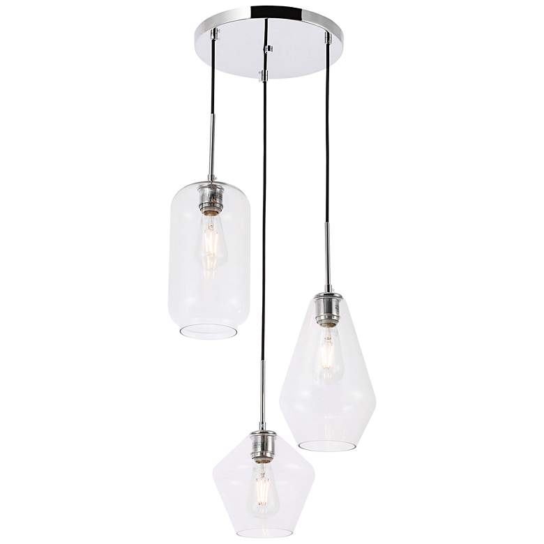 Image 7 Gene 17 1/4" Wide Chrome Multi-Light Pendant more views