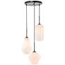 Gene 3 Lt Black And Frosted White Glass Pendant