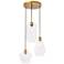 Gene 3 Lt Brass And Clear Glass Pendant