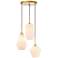 Gene 3 Lt Brass And Frosted White Glass Pendant