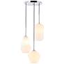 Gene 3 Lt Chrome And Frosted White Glass Pendant