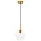 Gene 8" Wide Brass and Clear Glass Mini Pendant